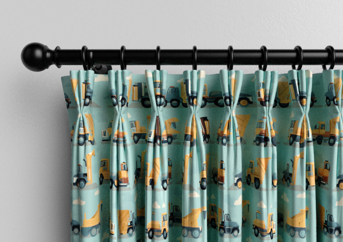 Construction Crew, Digger - Made to Measure Curtains - Image 11